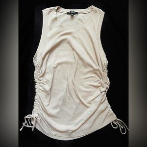 INC International Concepts Cream Ruched Tank Top